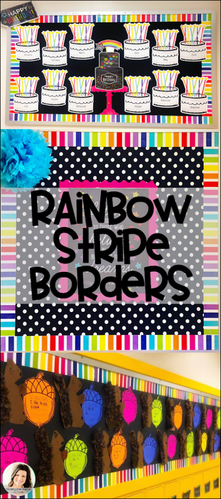 rainbow stripe borders