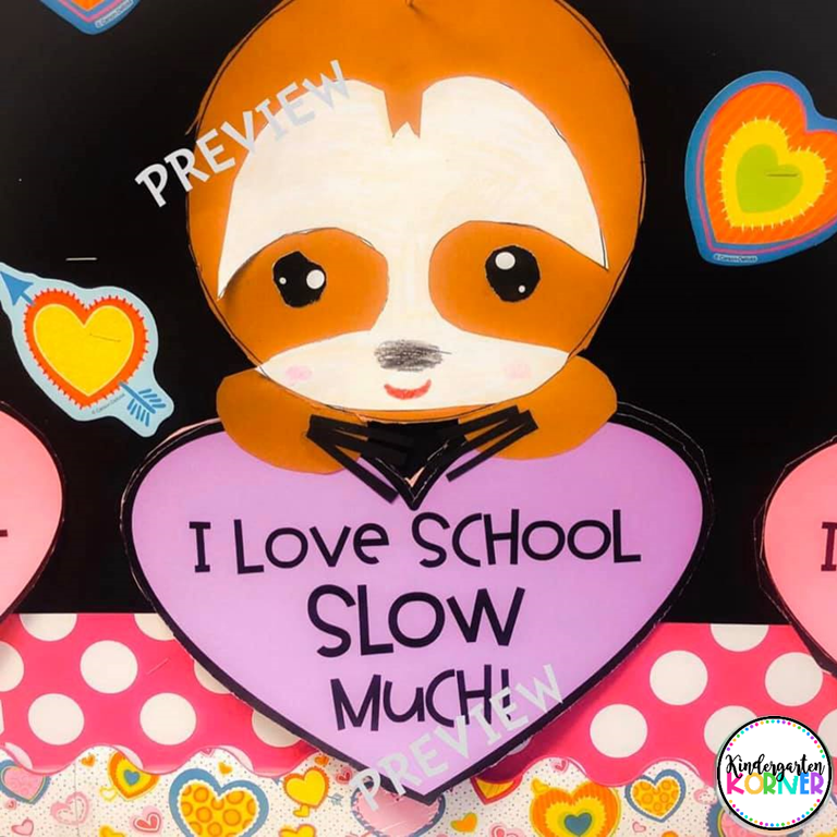 Valentine's Day Sloth Craft and Writing