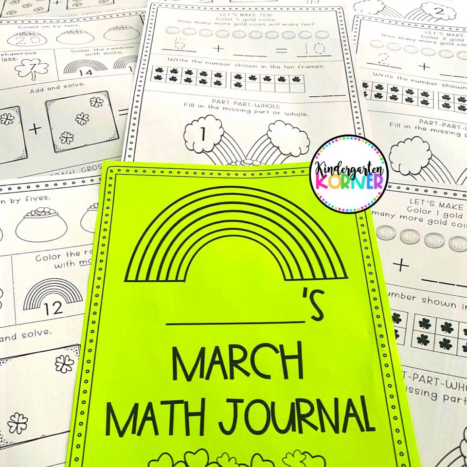 Kindergarten March Math Journal