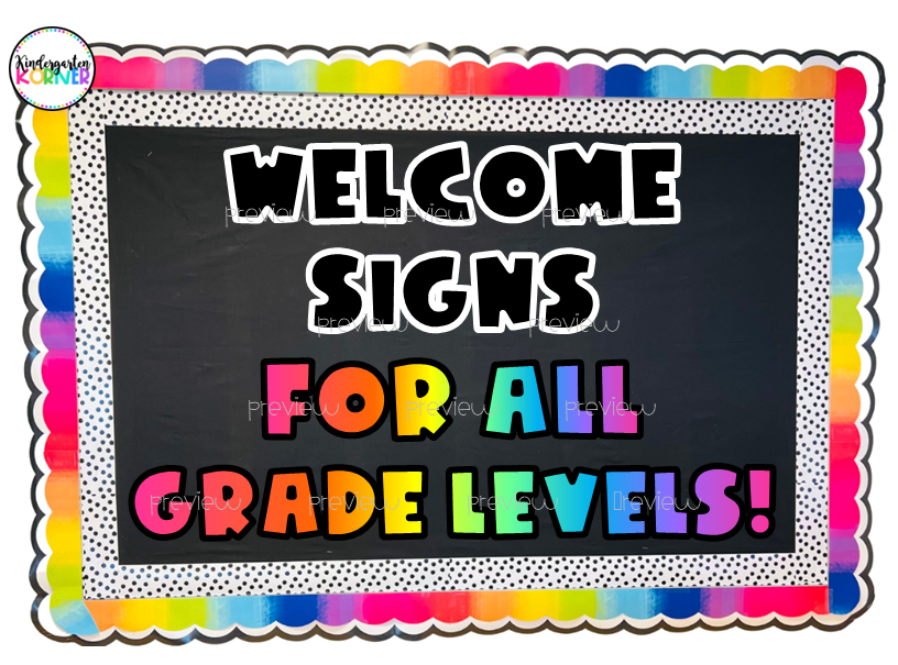 Rainbow Classroom Welcome Signs