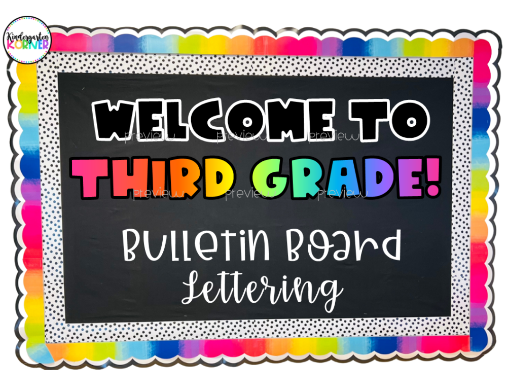 Welcome to Third Grade Rainbow Sign
