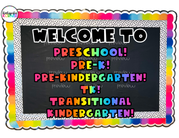 Welcome to Pre-school Rainbow Bulletin Board