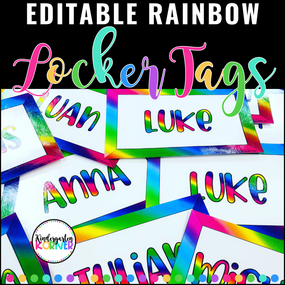 EDITABLE Rainbow Locker Tags, Name Tags, Labels | Rainbow Classroom ...