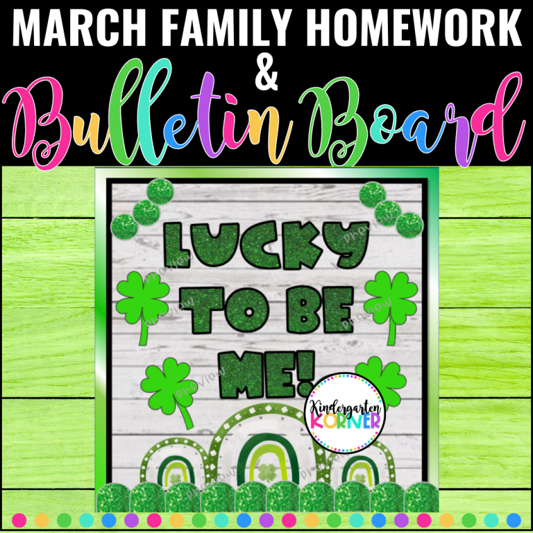 March Family Homework St. Patrick's Day Bulletin Board & Class Book ...
