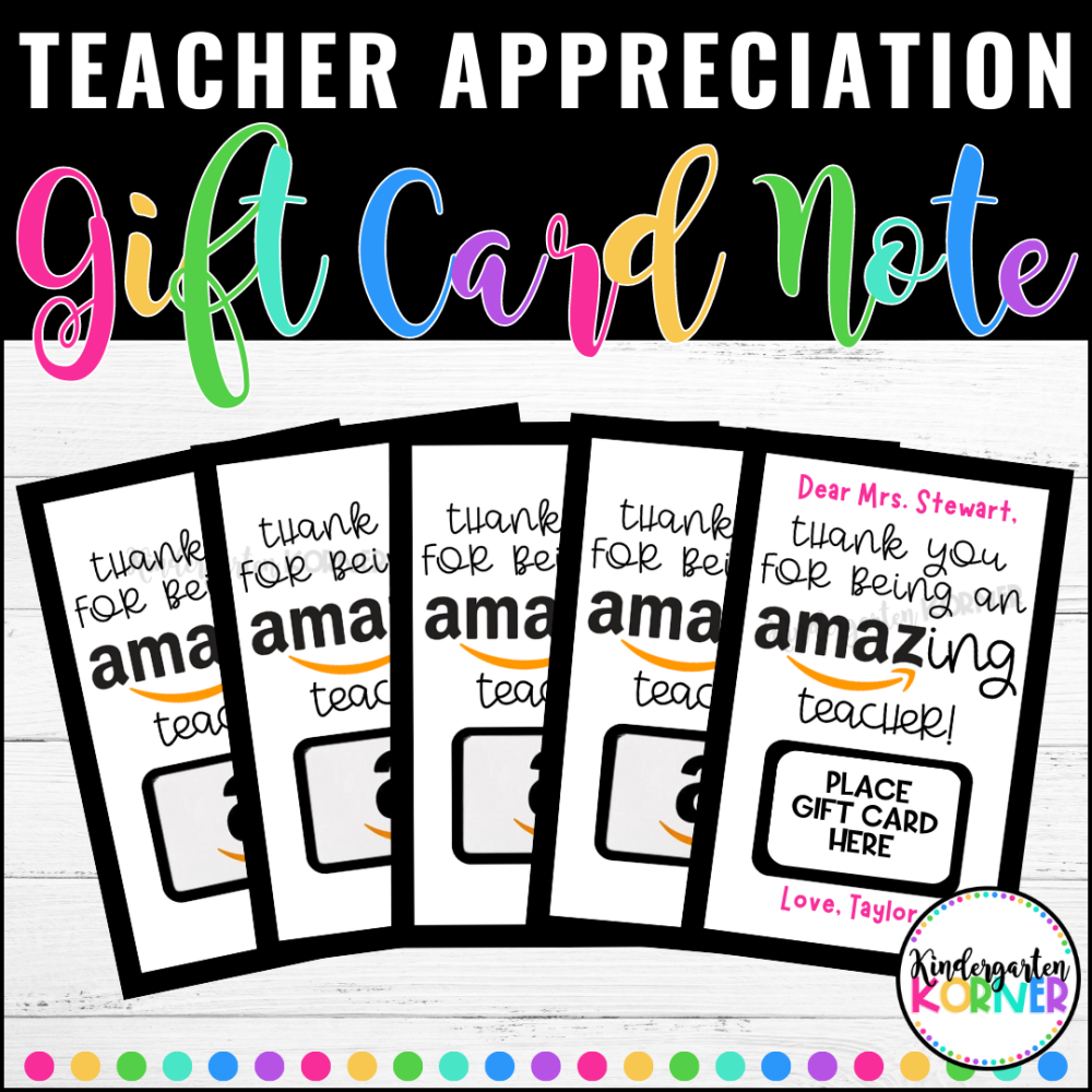 Teacher Appreciation Week Gift Ideas Kindergarten Korner A