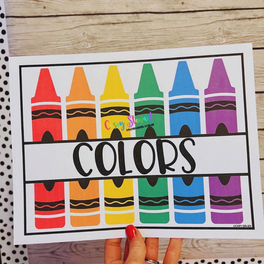 Jumbo Crayons Color Word Wall - Kindergarten Korner - A Kindergarten  Teaching Blog