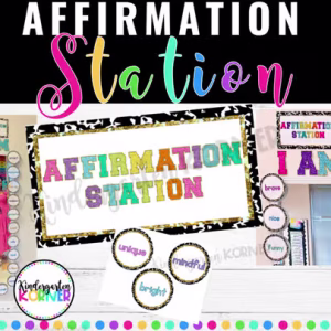 Affirmation Station Composition Notebook Varsity Theme Positive Affirmations